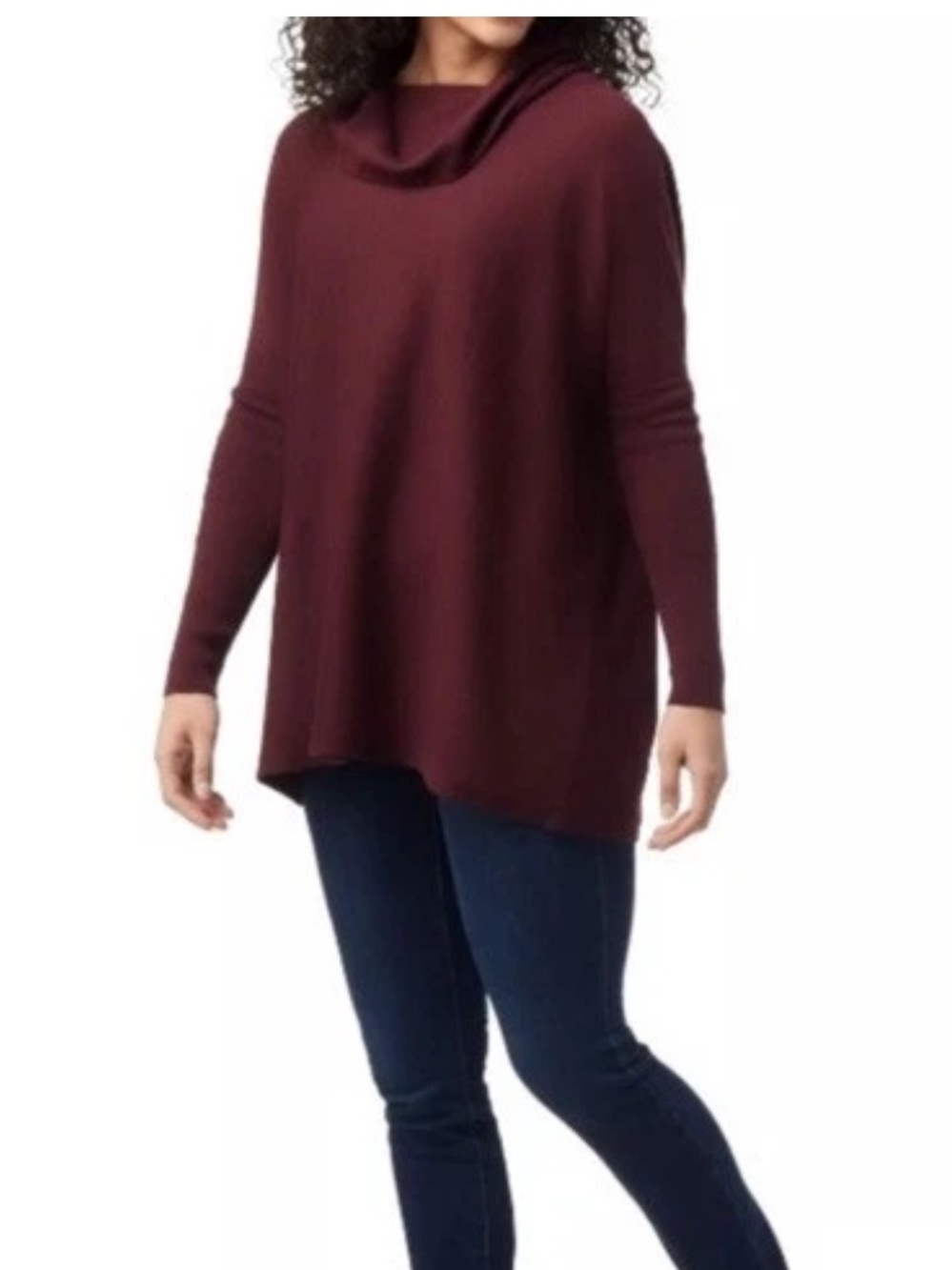 Smartwool Edgewood Poncho Sweater Black Cherry Heather Oversized Medium NEW